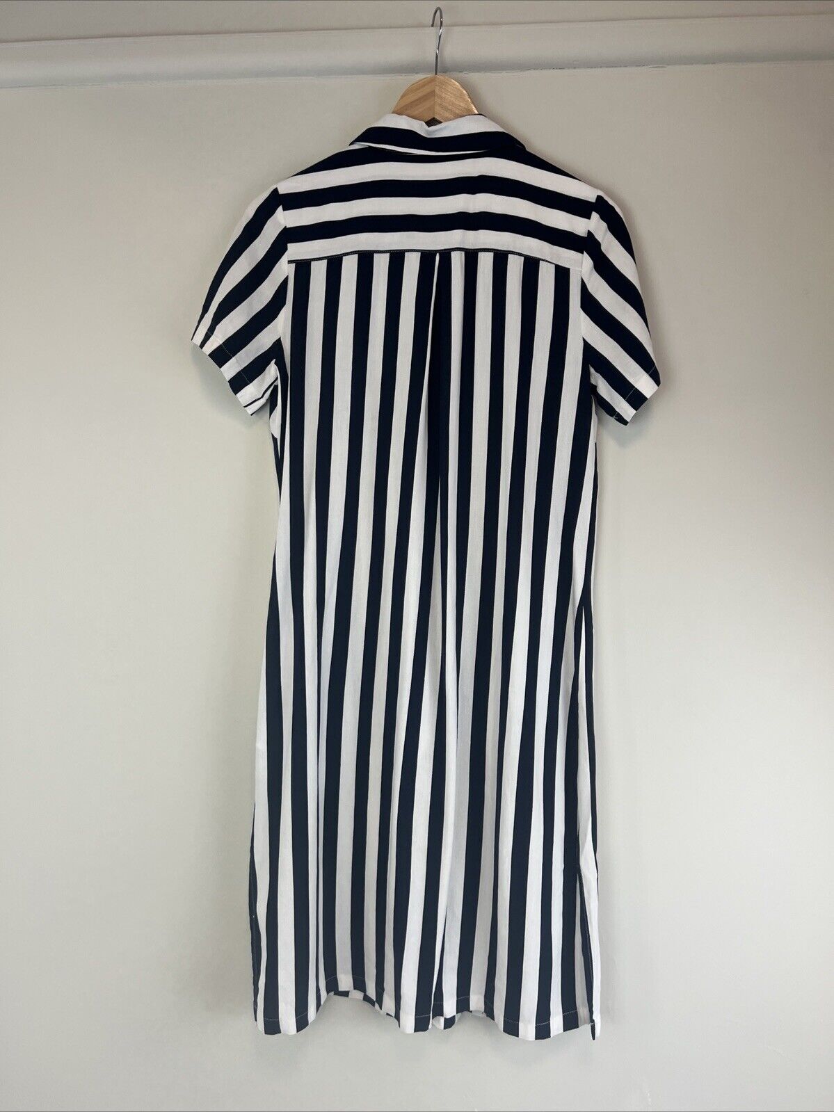 W Lane Linen Blend Womens Striped Shirt Dress Size 10