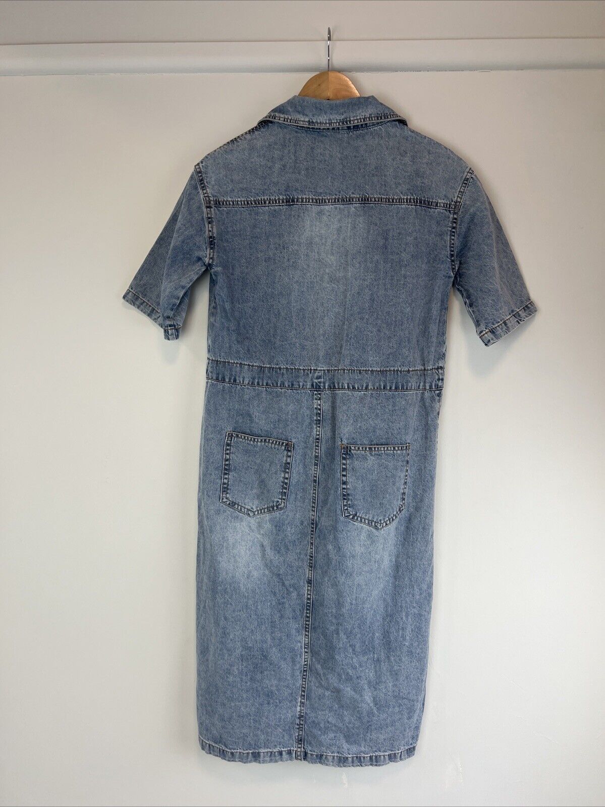 YSY Womens Blue Denim Midi Shirt Dress Size M approx