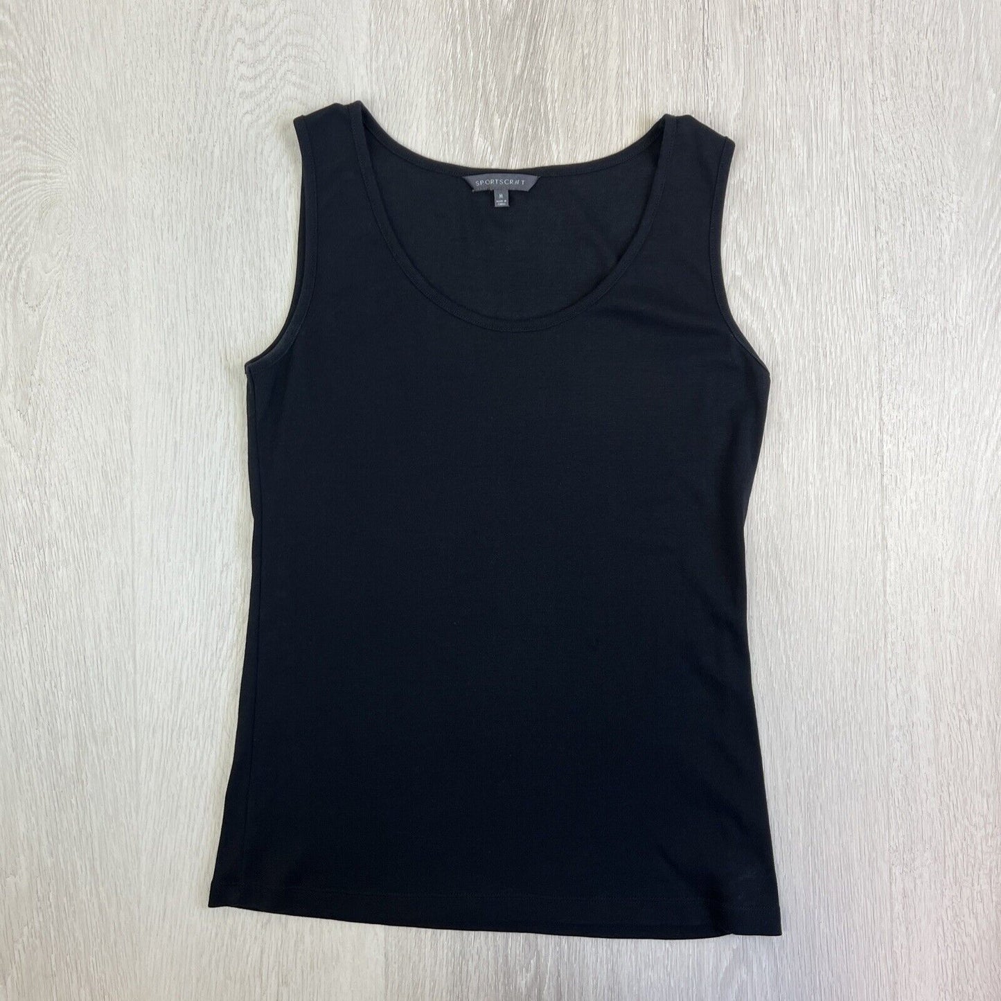 Sportscraft Womens Black 100% Cotton Tank Top Size Medium