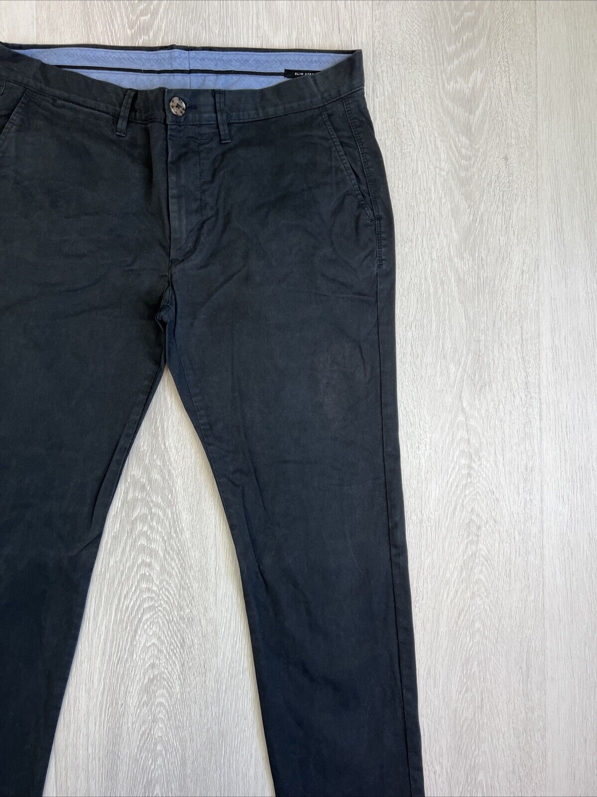 Politix Mens Black Slim Stretch Chino Pants Size 32