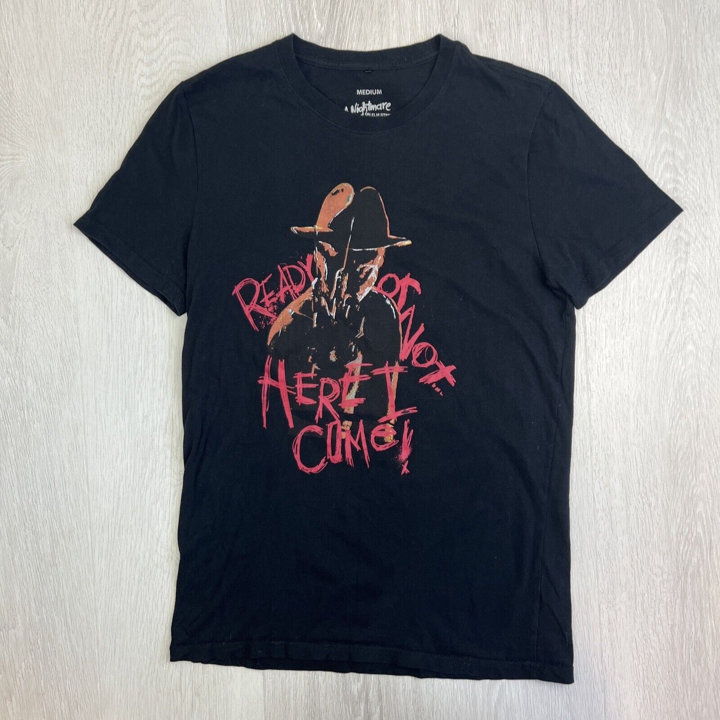 A Nightmare on Elm Street Freddy Krueger Mens Black T-Shirt Size Medium