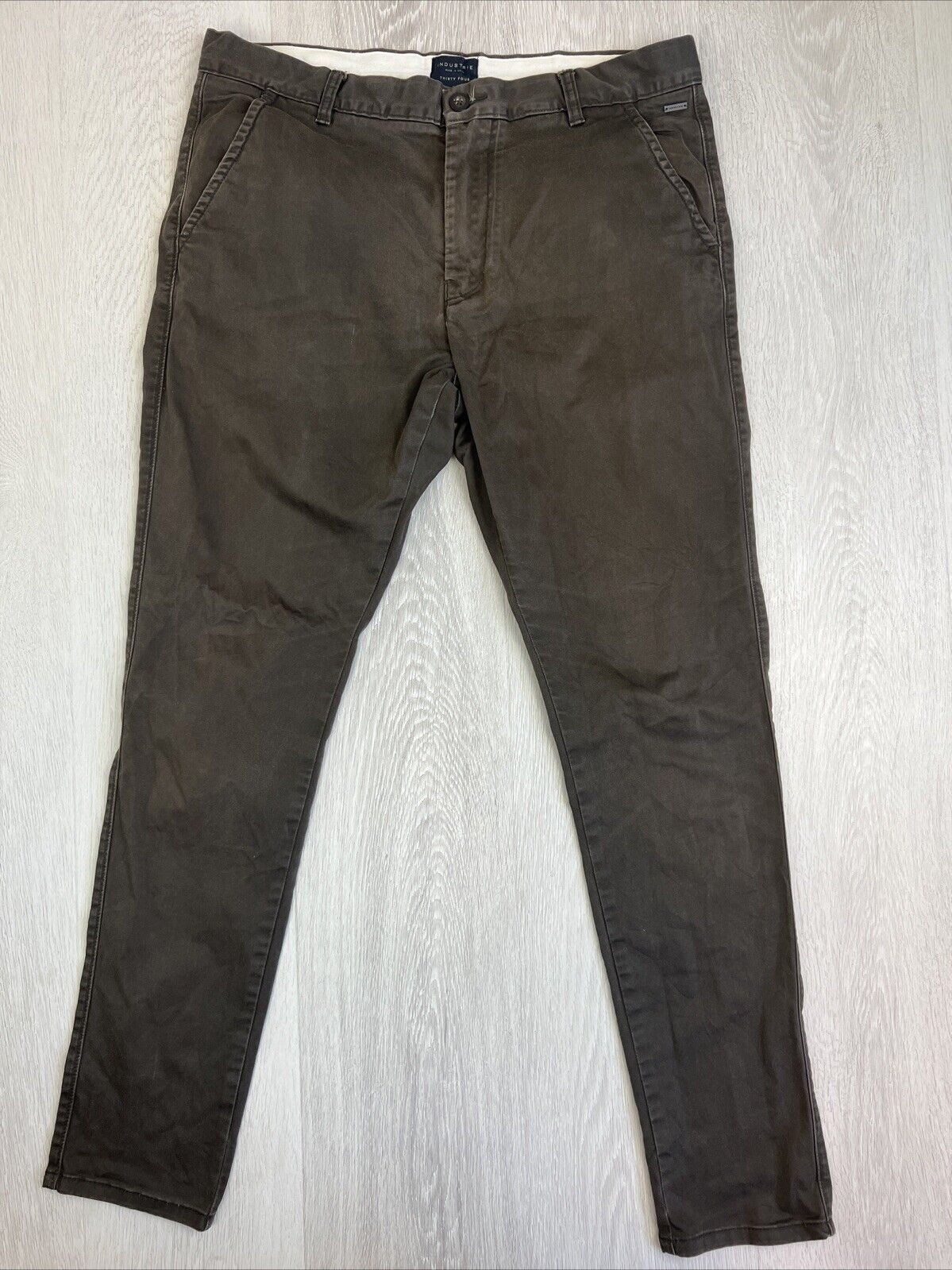 Industrie Mens Brown Slim Chino Pants Size 34