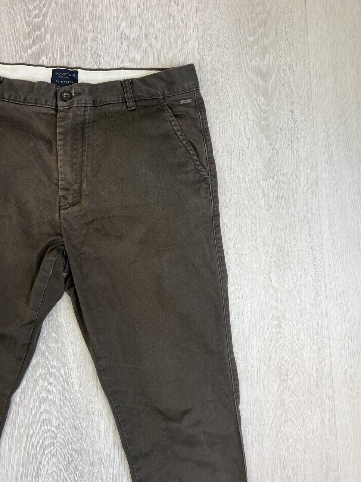 Industrie Mens Brown Slim Chino Pants Size 34