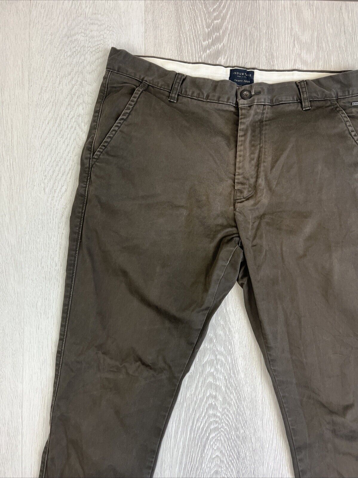 Industrie Mens Brown Slim Chino Pants Size 34