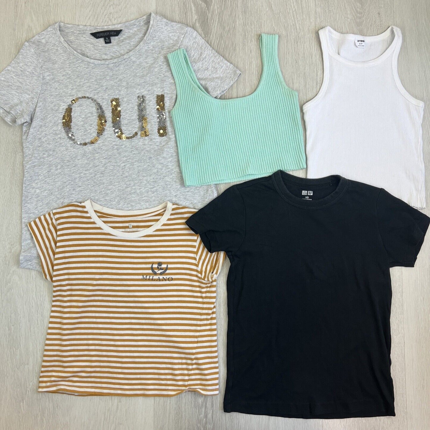 Womens Tank & T-Shirt Bundle Size XS-S (Cotton On, Supre, Uniqlo, Forever New)