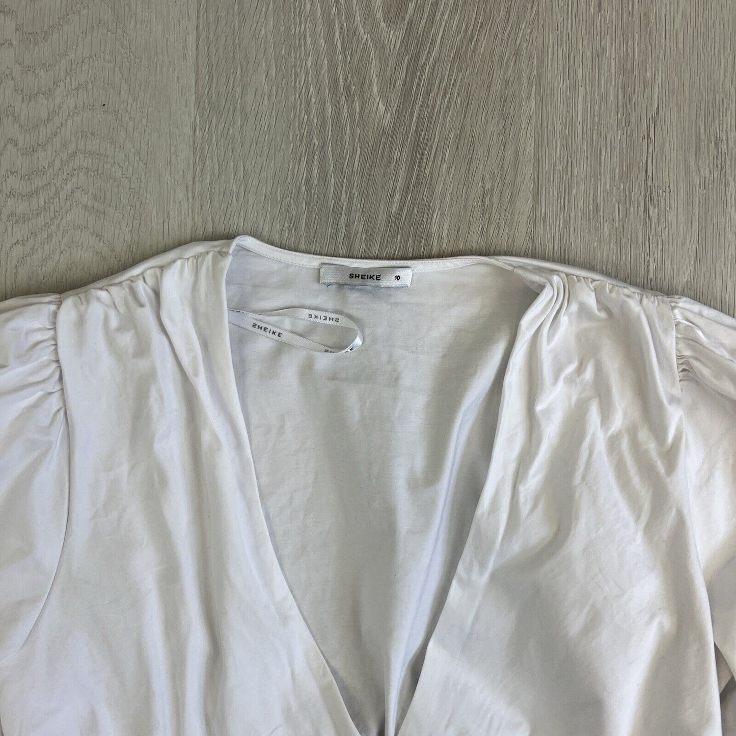 Sheike Womens White Wrap Blouse Top Size 10