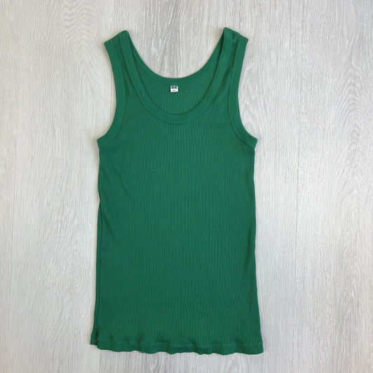 Uniqlo Womens Green Ribbed Stretch Tank Top Size Large