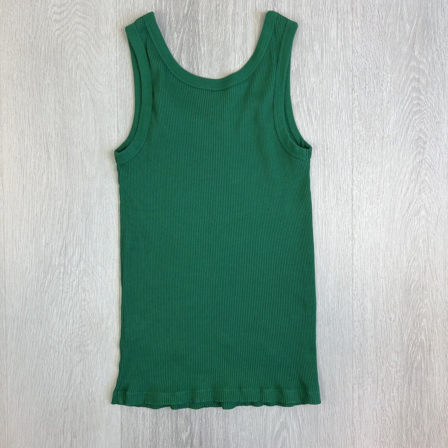 Uniqlo Womens Green Ribbed Stretch Tank Top Size Large