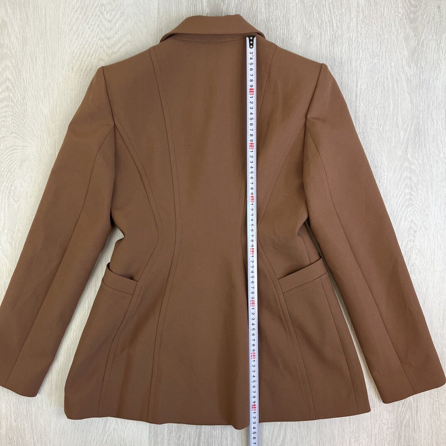 Cue Womens Brown European Fabric Zip Blazer Jacket Size 10