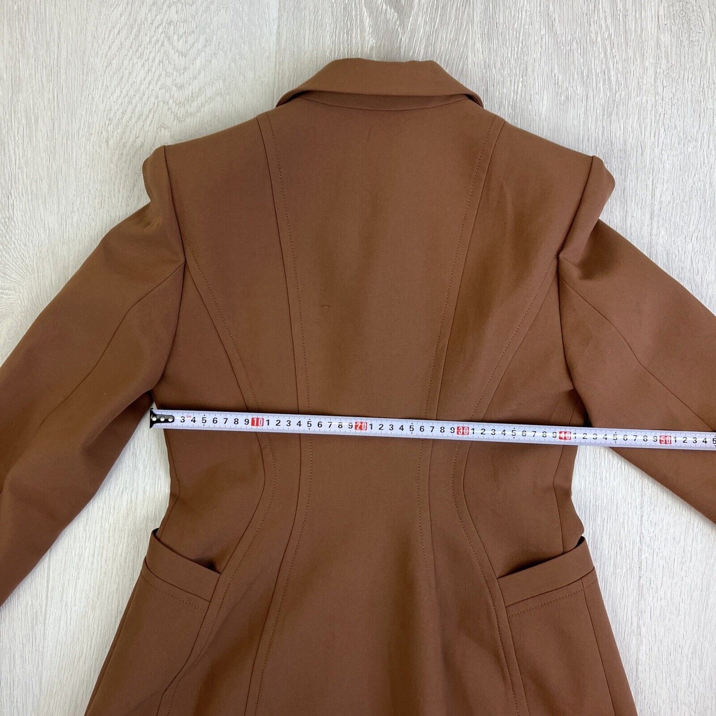 Cue Womens Brown European Fabric Zip Blazer Jacket Size 10