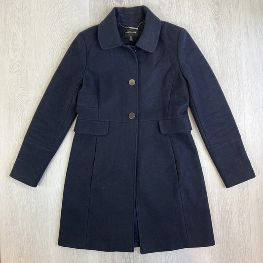 Forever New Womens Navy Blue 2 Button Long Jacket Size 10