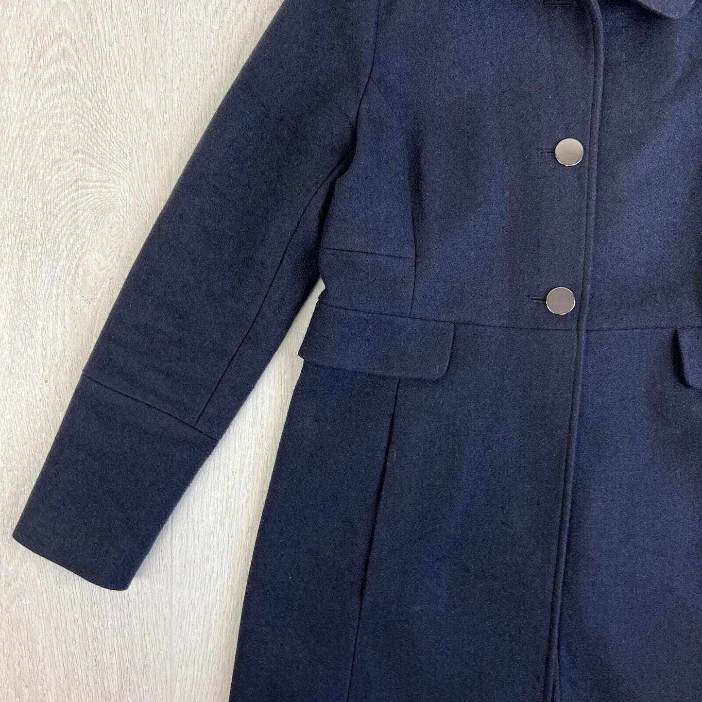 Forever New Womens Navy Blue 2 Button Long Jacket Size 10