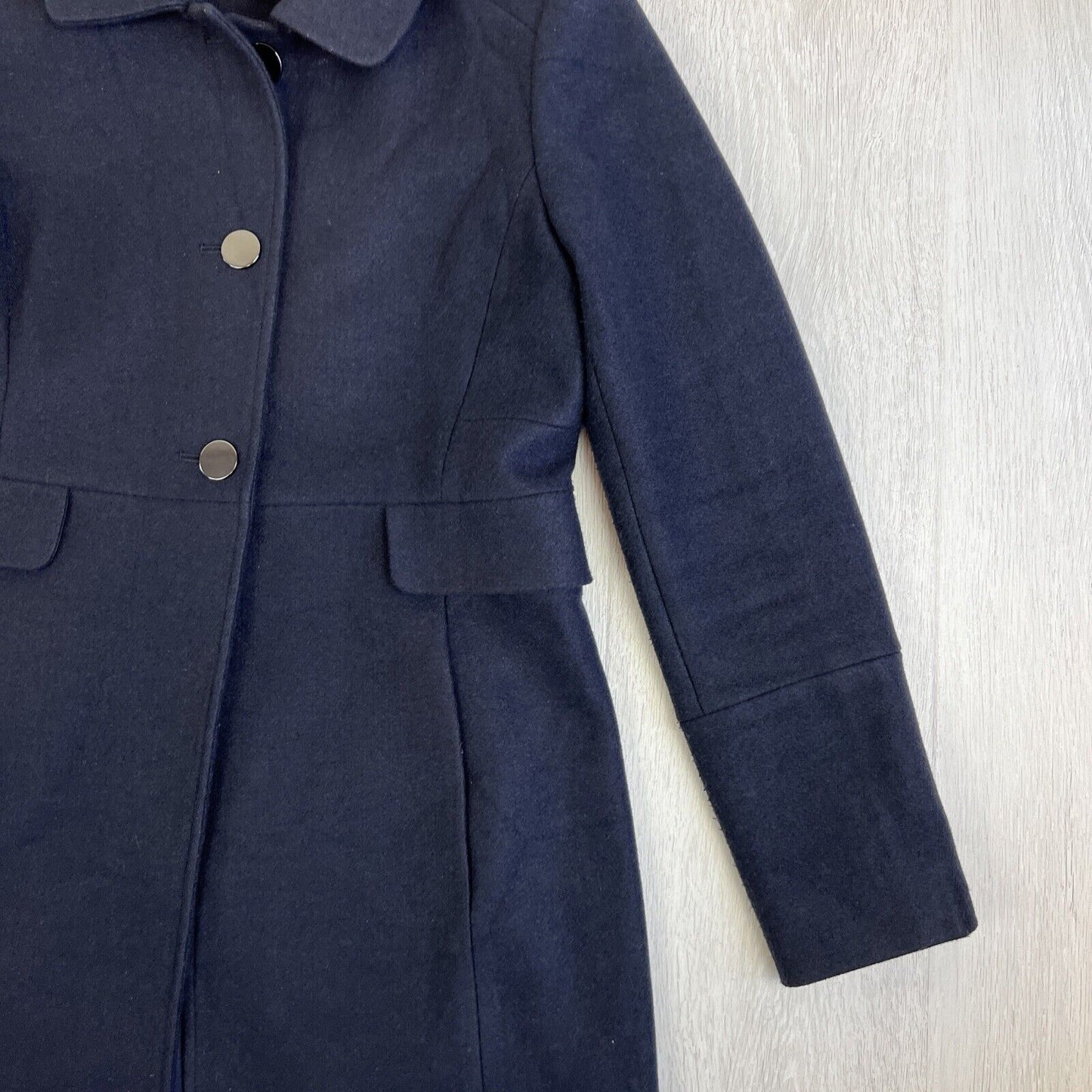 Forever New Womens Navy Blue 2 Button Long Jacket Size 10