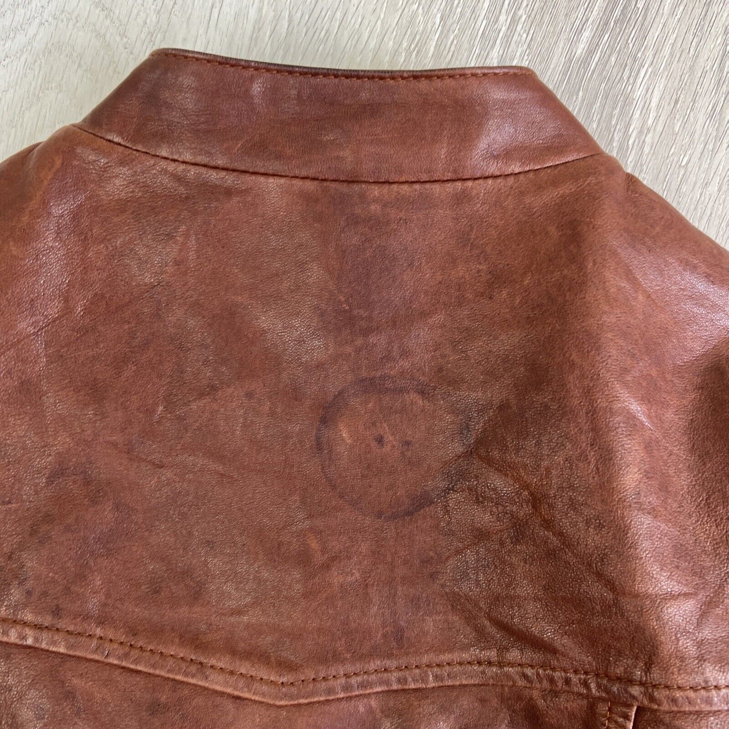 New Republic Womens Brown Cropped Full Zip Leather Jacket Size 8