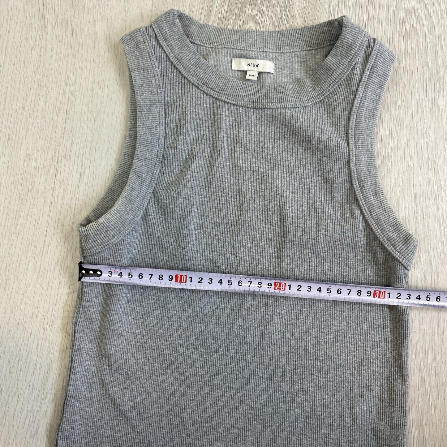 Neuw Womens Grey Ribbed Stretch Tank Size Medium Jonsey Rib