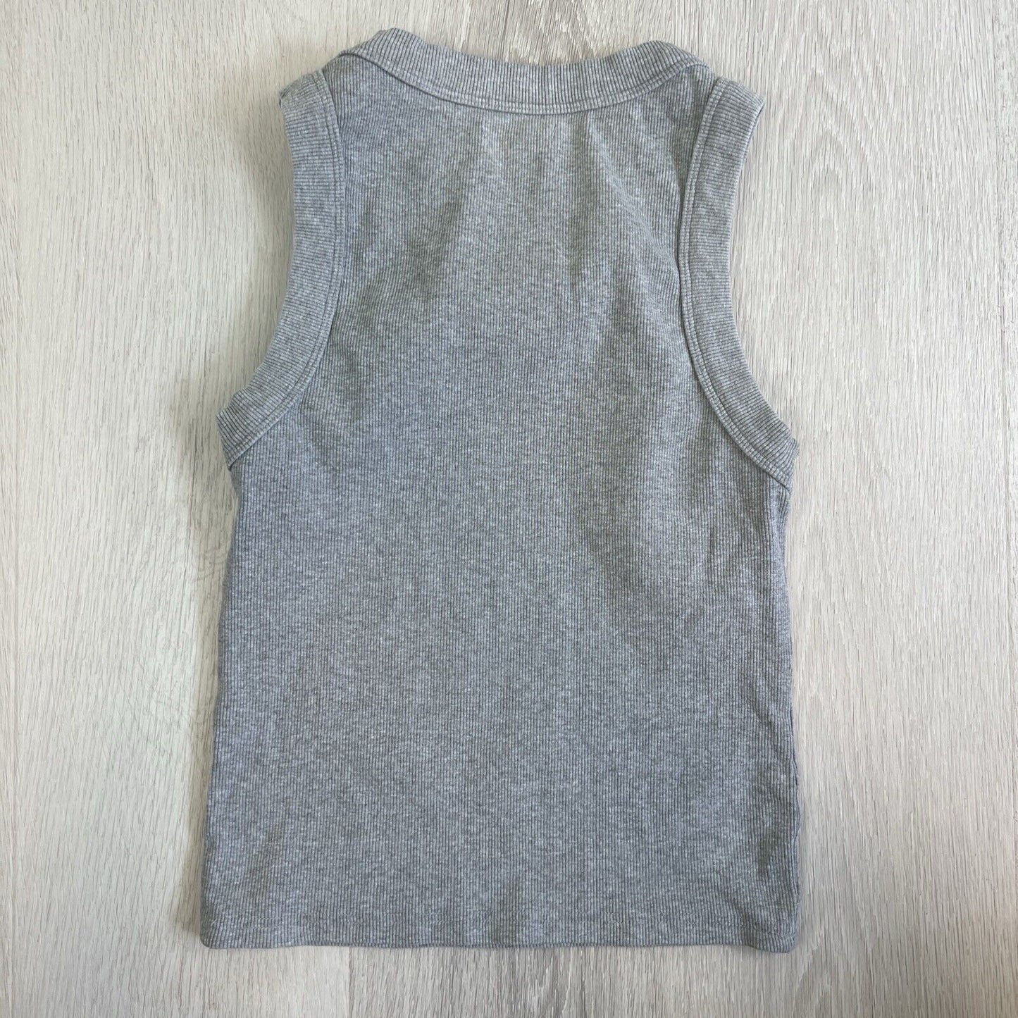 Neuw Womens Grey Ribbed Stretch Tank Size Medium Jonsey Rib