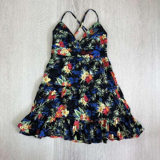 Roxy Girls Black Floral Midi Sleeveless Dress Size 8 Years