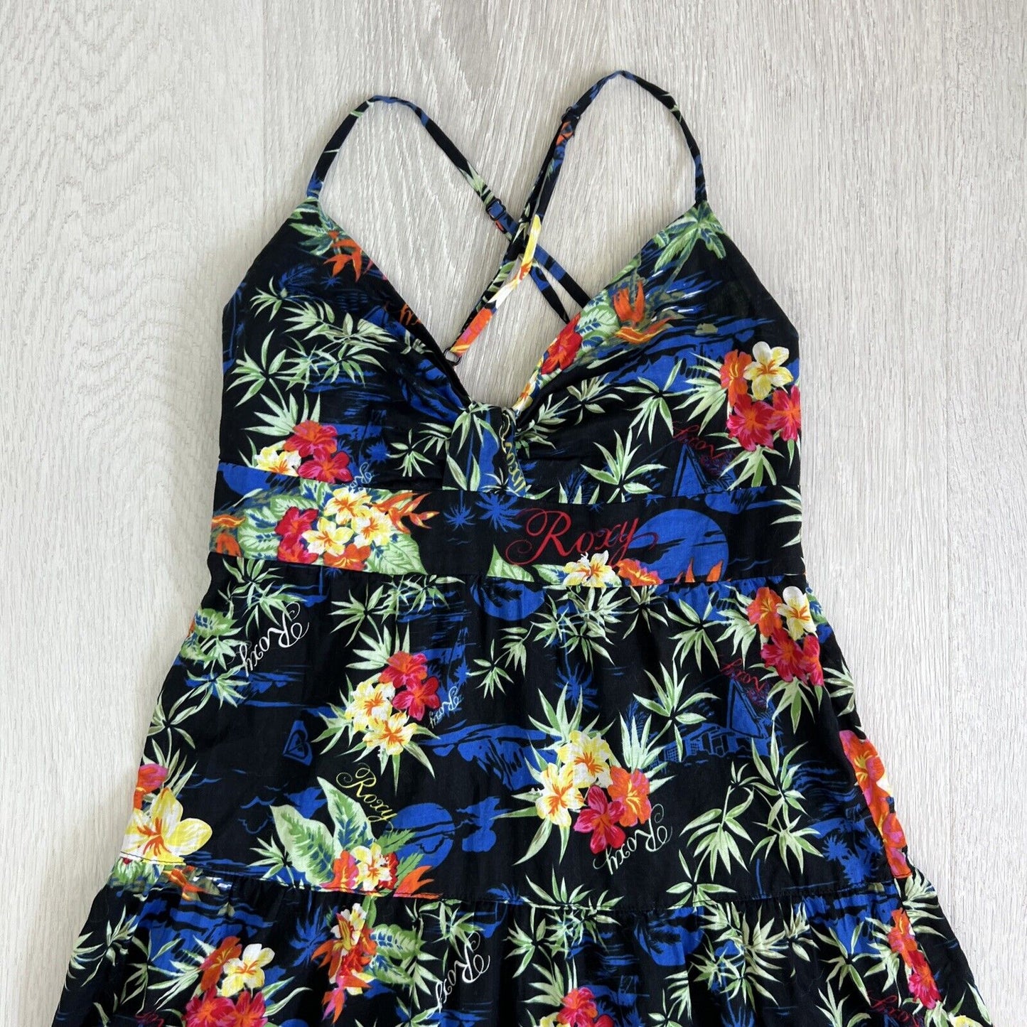 Roxy Girls Black Floral Midi Sleeveless Dress Size 8 Years