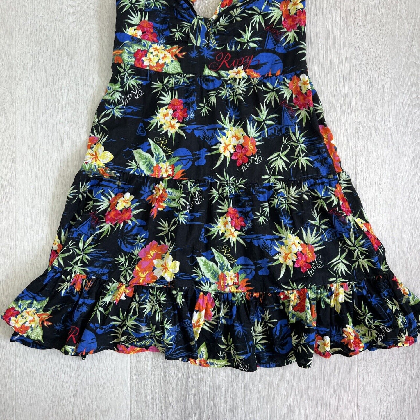 Roxy Girls Black Floral Midi Sleeveless Dress Size 8 Years