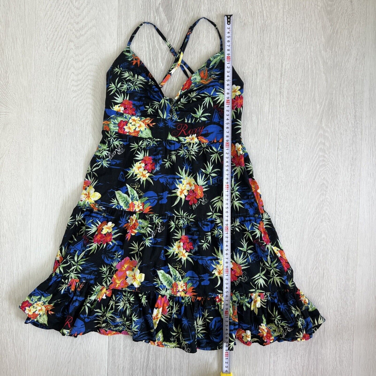 Roxy Girls Black Floral Midi Sleeveless Dress Size 8 Years