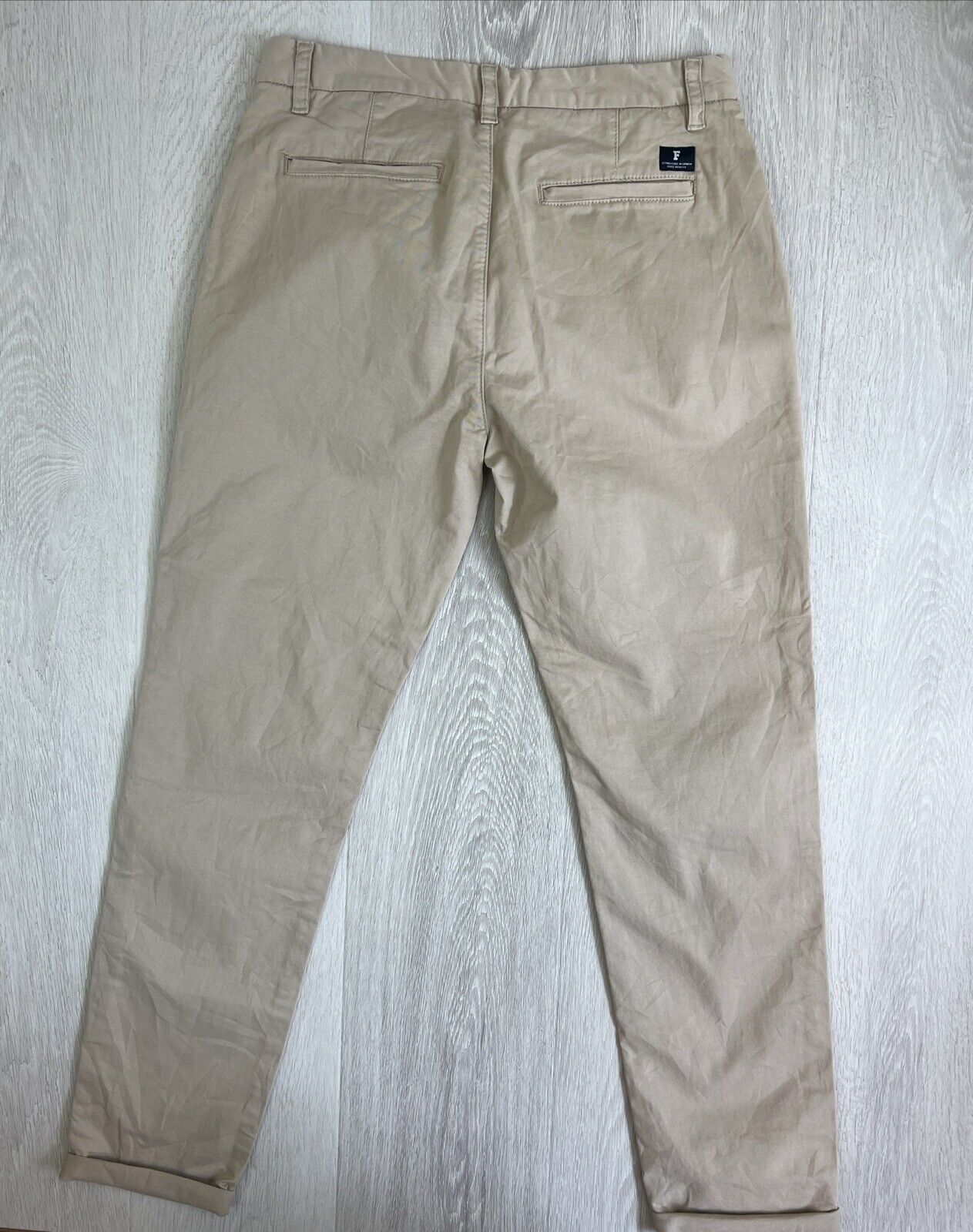 French Connection Mens Beige Slim Regular Fit Chinos Trouser Pants Size 30