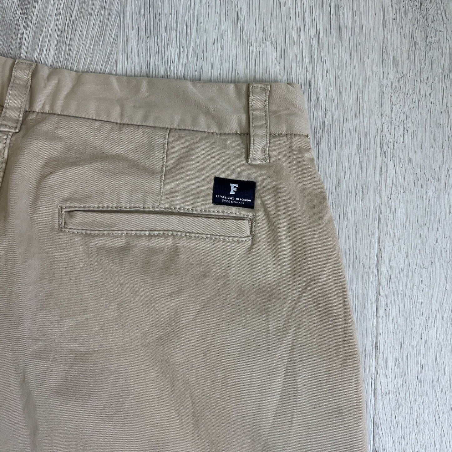 French Connection Mens Beige Slim Regular Fit Chinos Trouser Pants Size 30