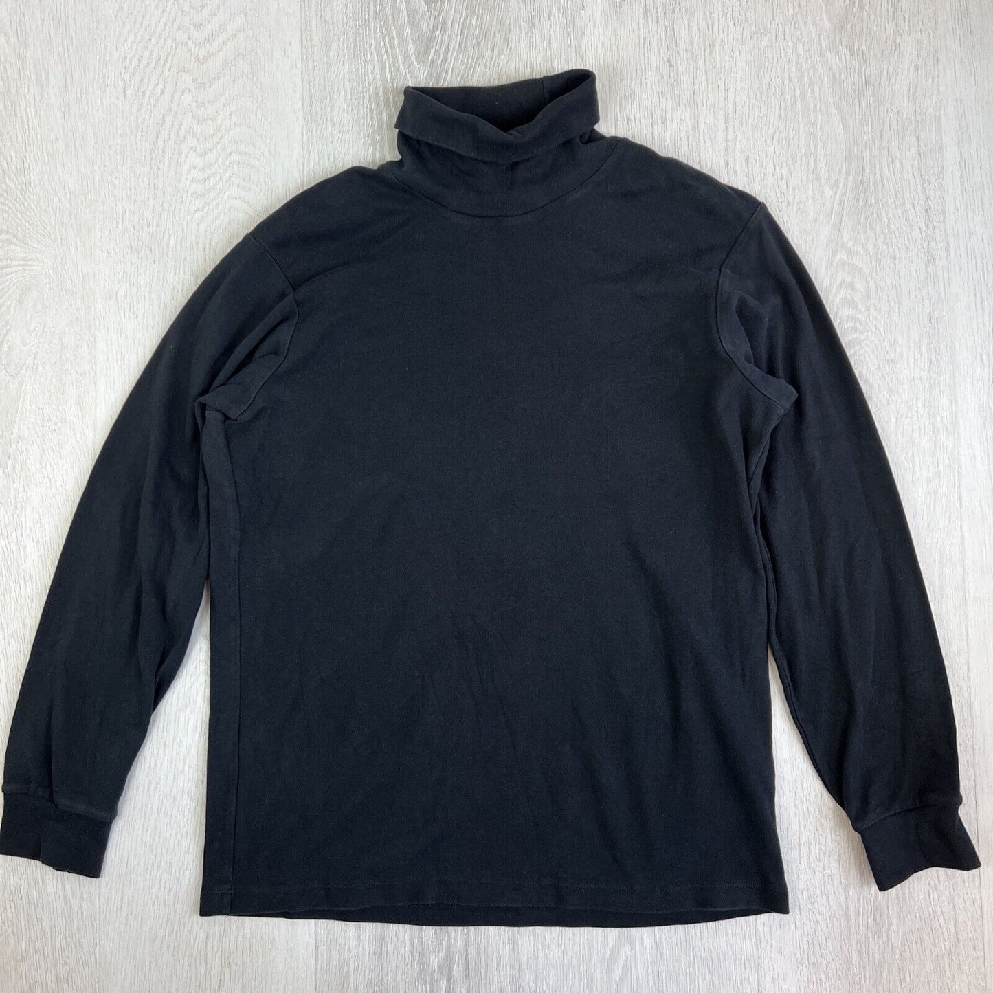 Uniqlo Mens Black Long Sleeve Turtle Neck T-Shirt Size Medium