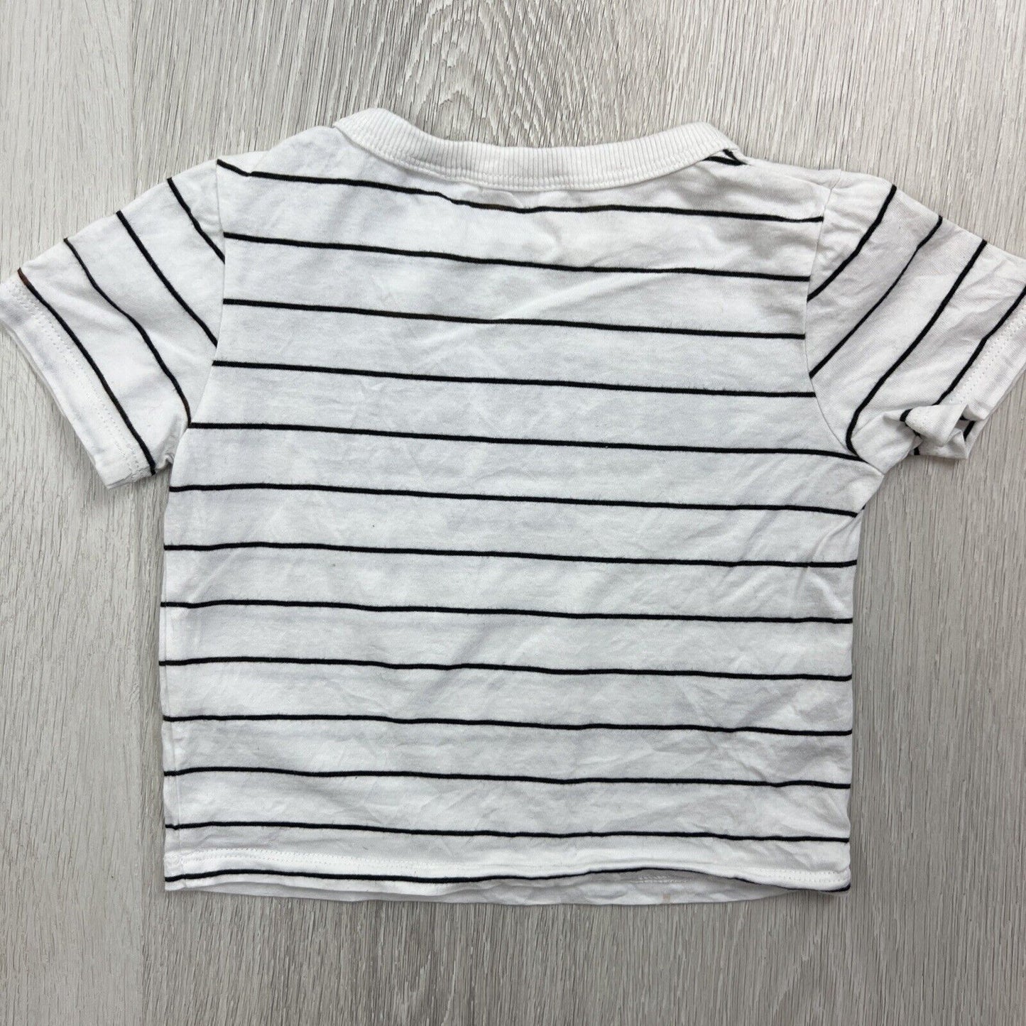 Country Road Baby’s White Striped T-Shirt Size 6-12 Months