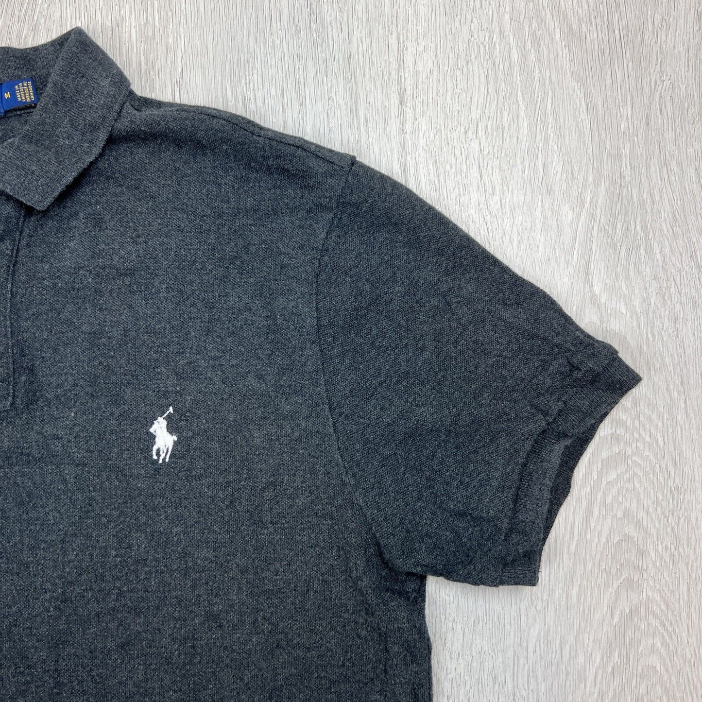 Polo Ralph Lauren Mens Short Sleeve Custom Slim Fit Grey Polo Shirt Size Medium