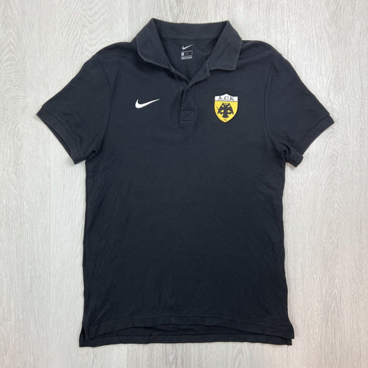 Nike Mens AEK Athens F.C Football Black Polo Shirt Size Medium