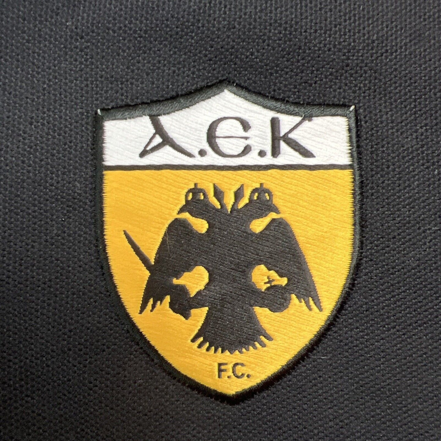 Nike Mens AEK Athens F.C Football Black Polo Shirt Size Medium