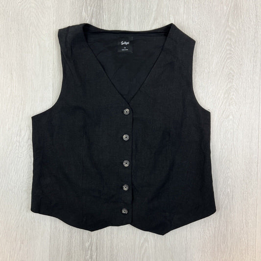 Sportsgirl Womens Black Tank Vest Size 16 - Ramie Blend (Linen Like Feel)