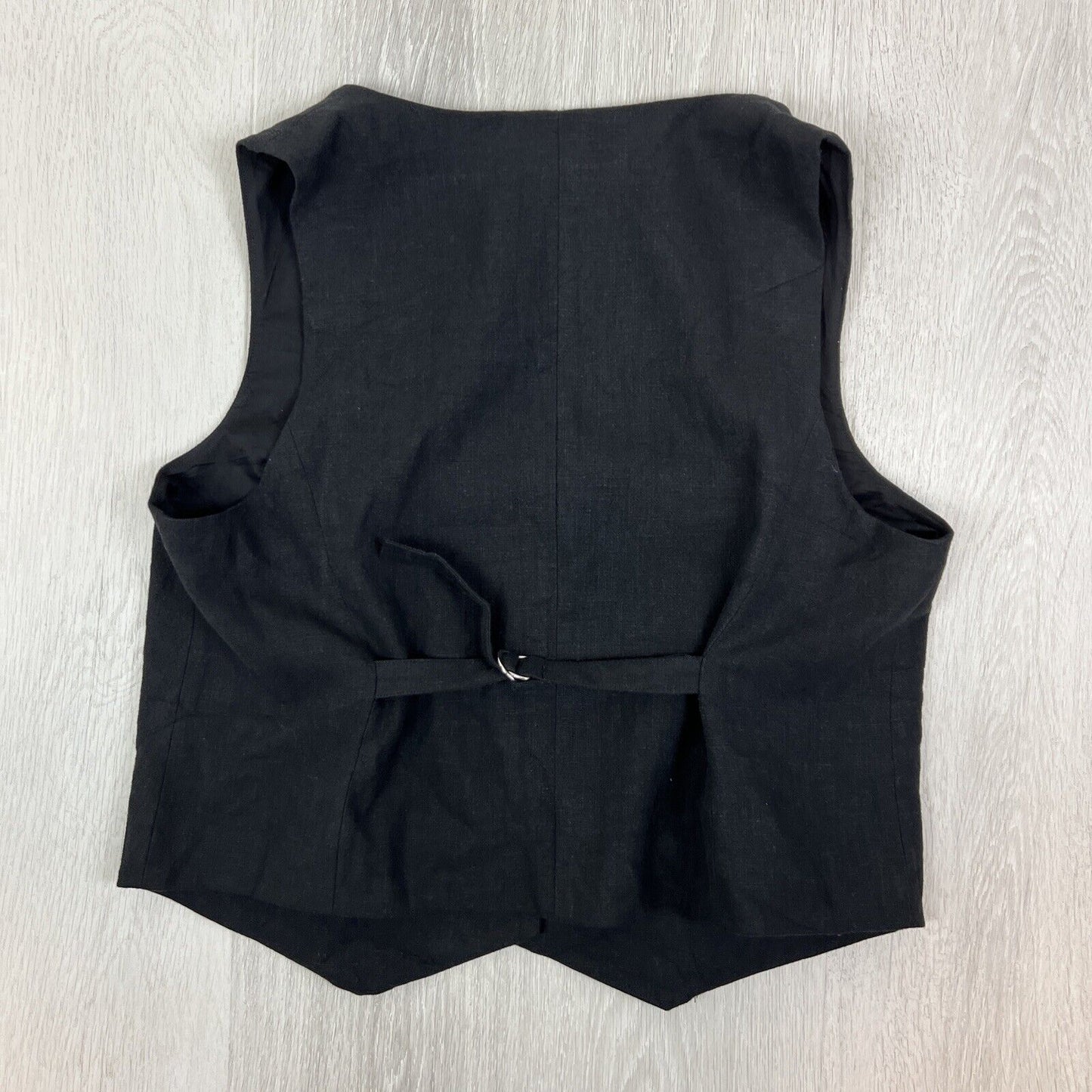 Sportsgirl Womens Black Tank Vest Size 16 - Ramie Blend (Linen Like Feel)