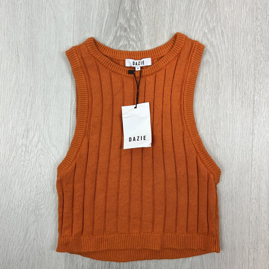 Dazie Womens Orange Self Love Knit Tank Size 10 (New)