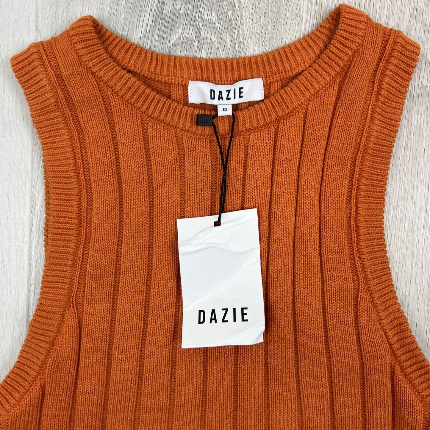 Dazie Womens Orange Self Love Knit Tank Size 10 (New)