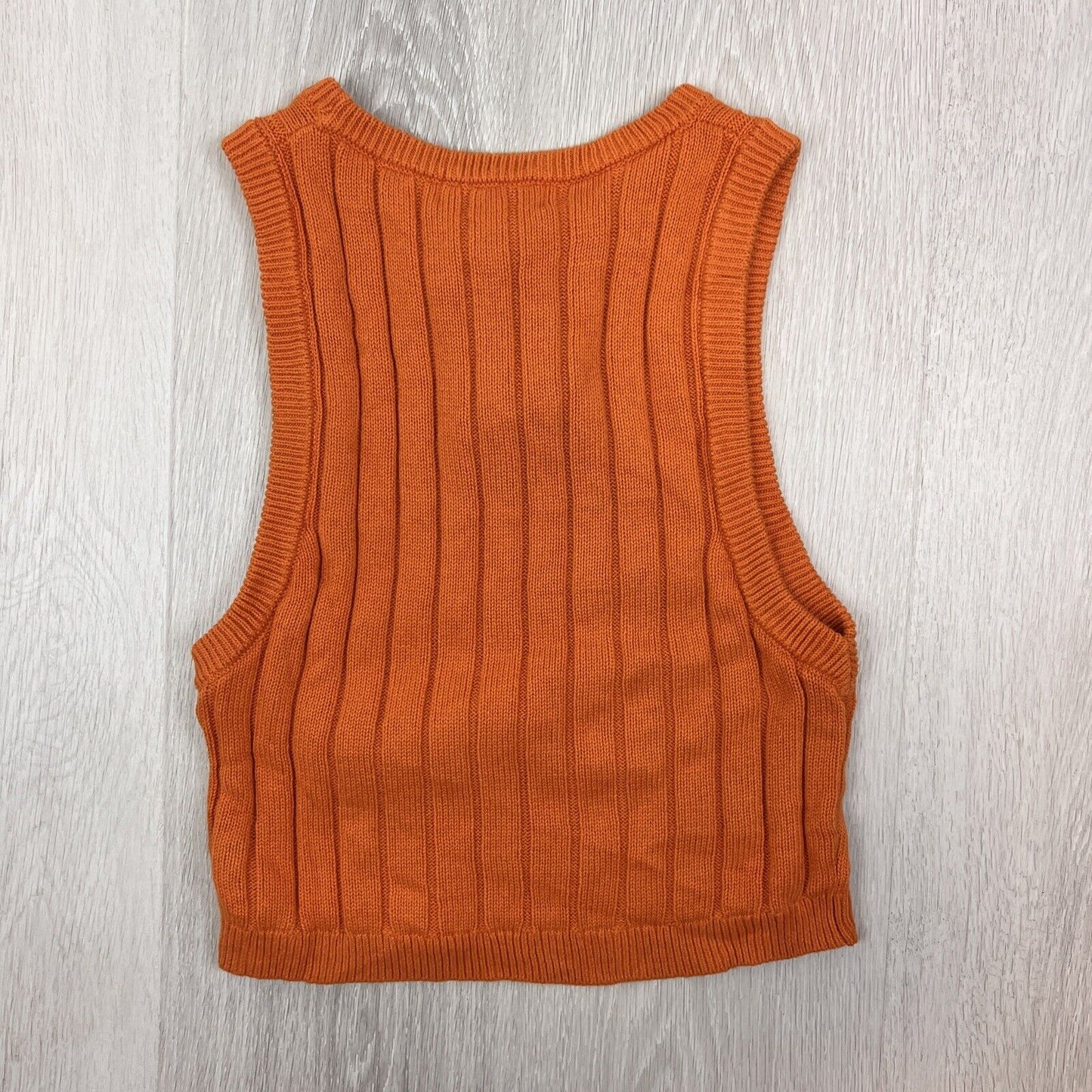 Dazie Womens Orange Self Love Knit Tank Size 10 (New)