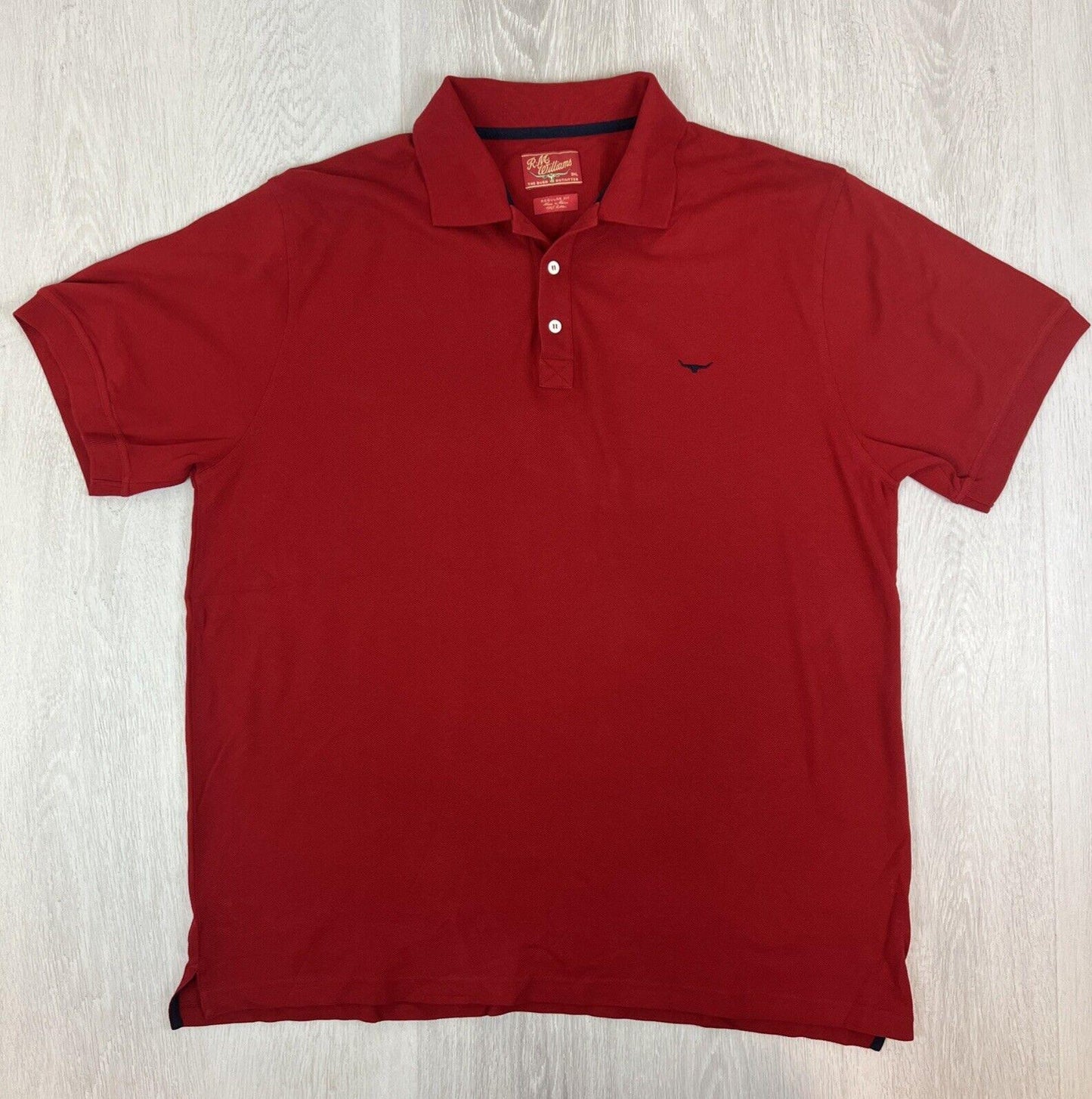 R.M. Williams Mens Regular Fit Red Short Sleeve Polo Shirt Size 3XL