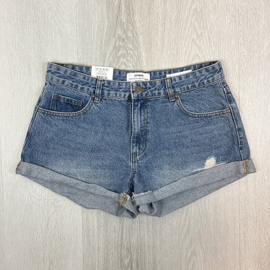 Cotton On Womens Mid Rise Relaxed Denim Shorts Size 12 AU (NEW)