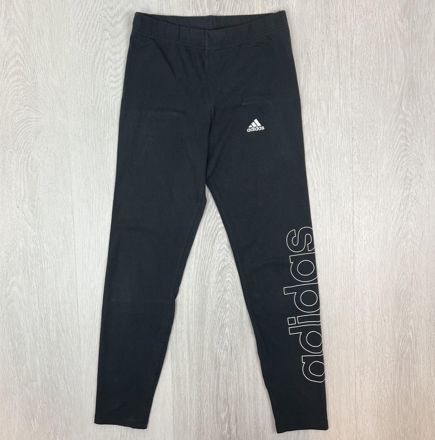 adidas Girls Black Workout Leggings Size 13-14 Years