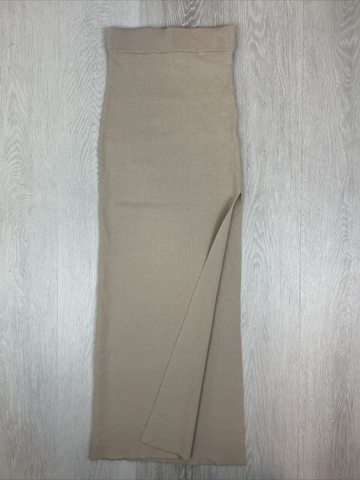 Glassons Womens Beige Knitted Long  Side Slit Skirt Size XS