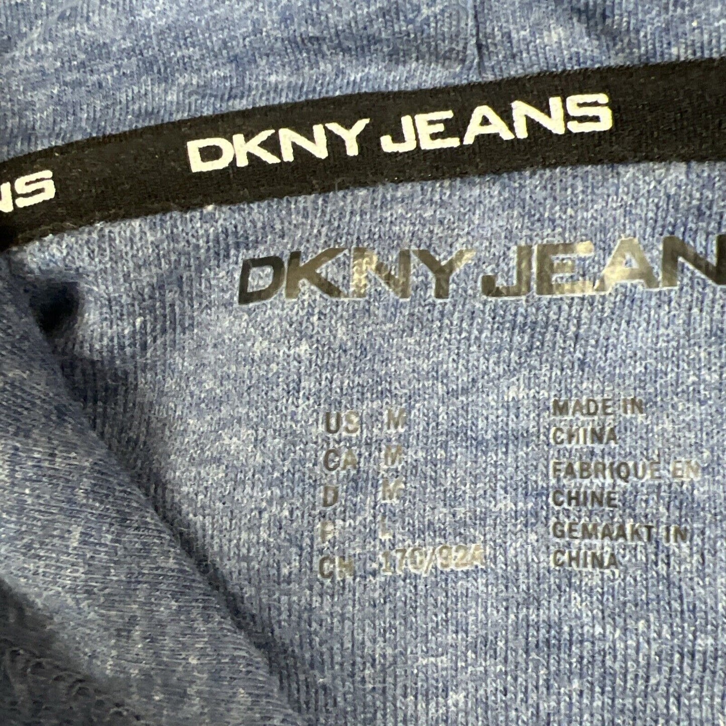 DKNY Jeans Womens Pullover Cropped Blue Hoodie Size Medium