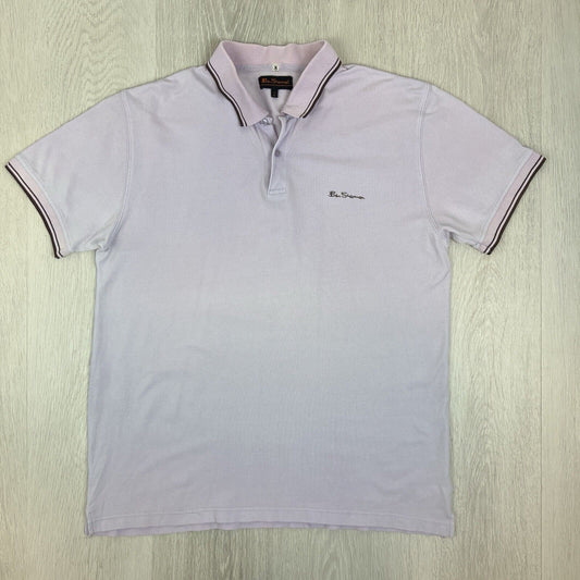 Ben Sherman Mens Purple Cotton Polo Shirt Size XL