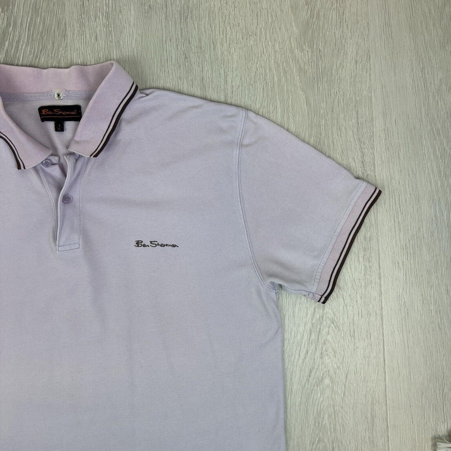 Ben Sherman Mens Purple Cotton Polo Shirt Size XL