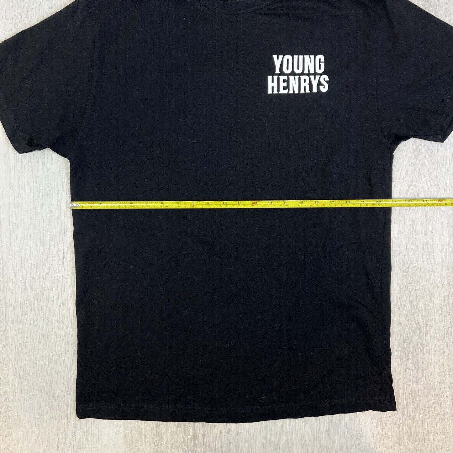 Young Henrys Mens Black Graphic Print Beer Short Sleeve T-Shirt Size Large