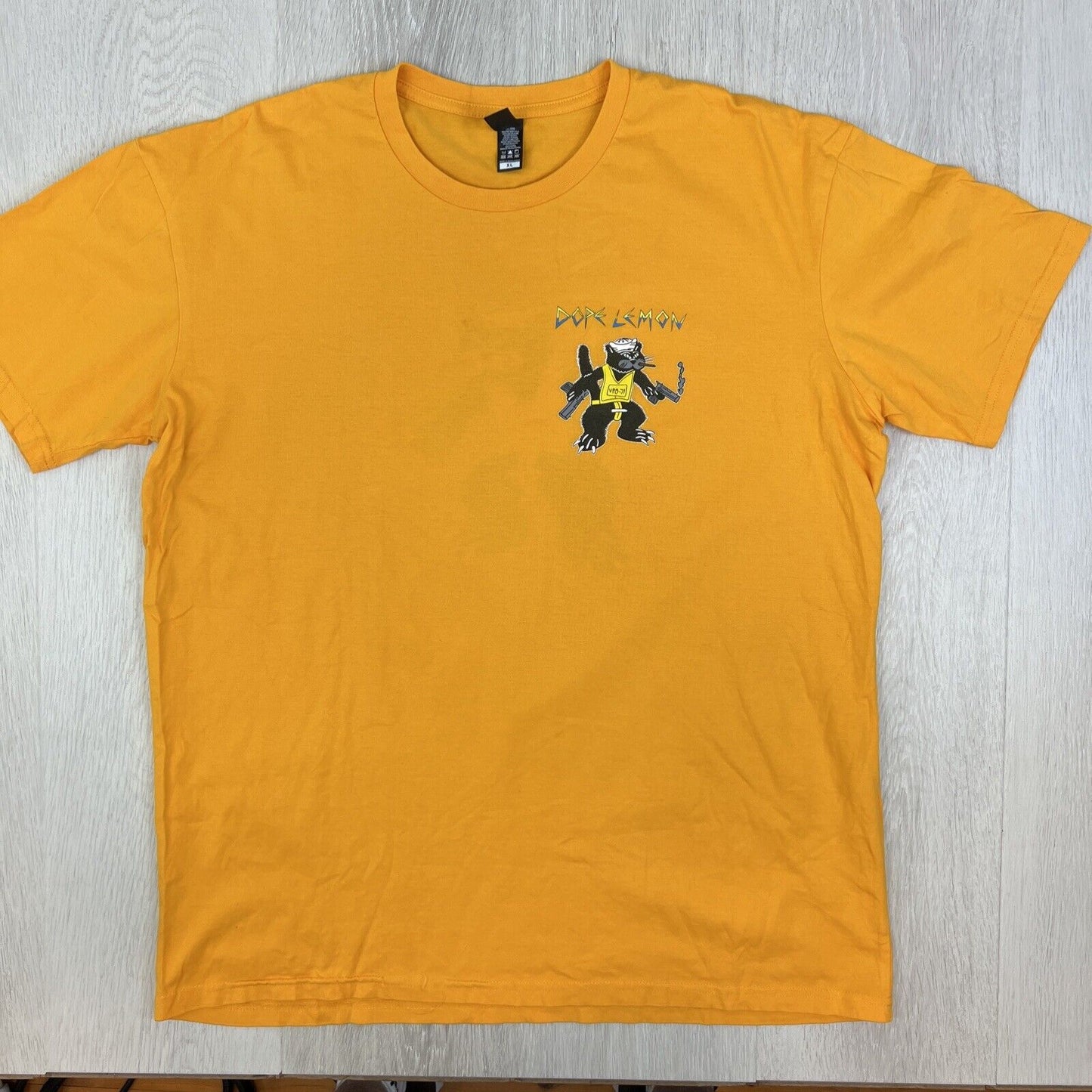 Dope Lemon Mens Yellow Band Music Graphic Print T-shirt Size XL