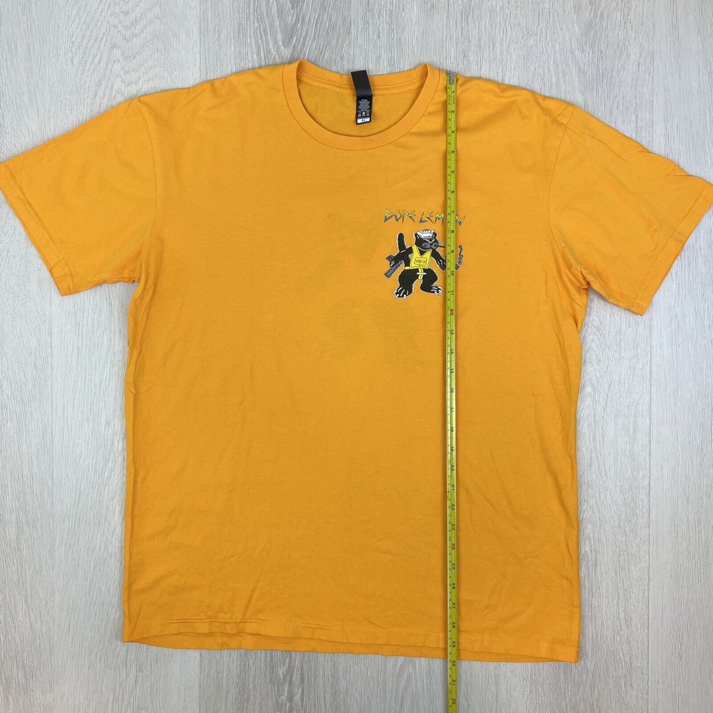 Dope Lemon Mens Yellow Band Music Graphic Print T-shirt Size XL