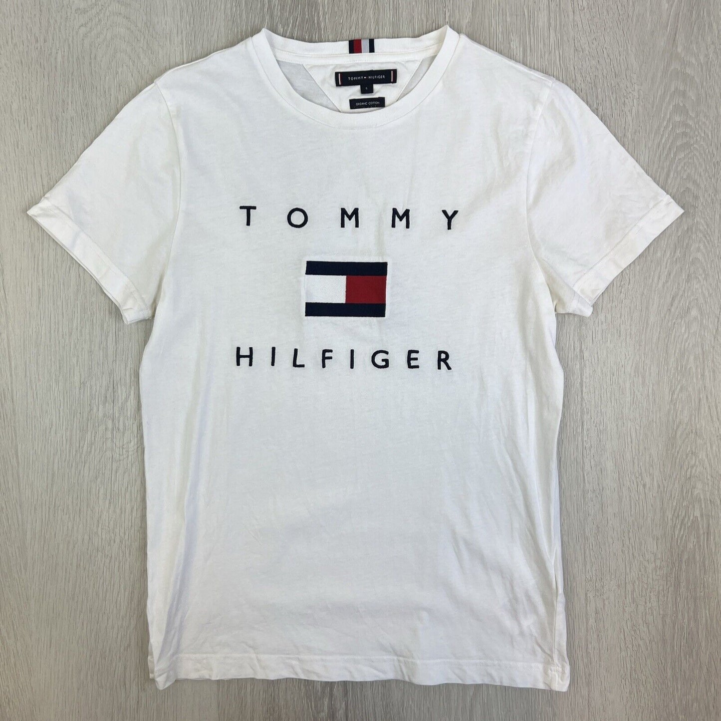 Tommy Hilfiger Mens White Embroidered Logo T-Shirt Bundle Size Small