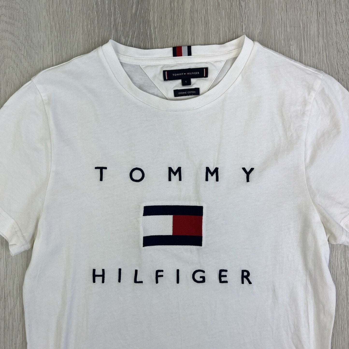 Tommy Hilfiger Mens White Embroidered Logo T-Shirt Bundle Size Small