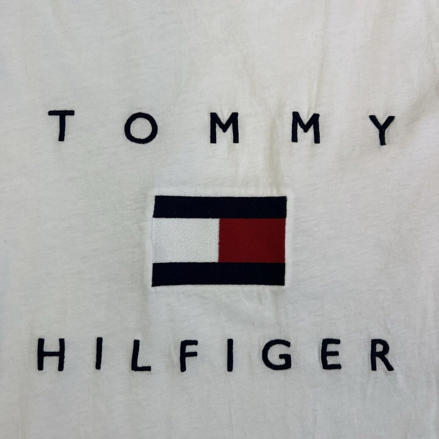 Tommy Hilfiger Mens White Embroidered Logo T-Shirt Bundle Size Small