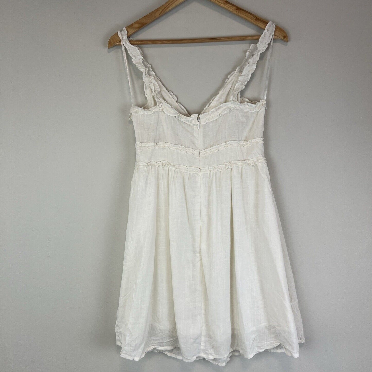 Harper & Me Womens White Summer Linen Blend Mini Dress Size 8 (new)